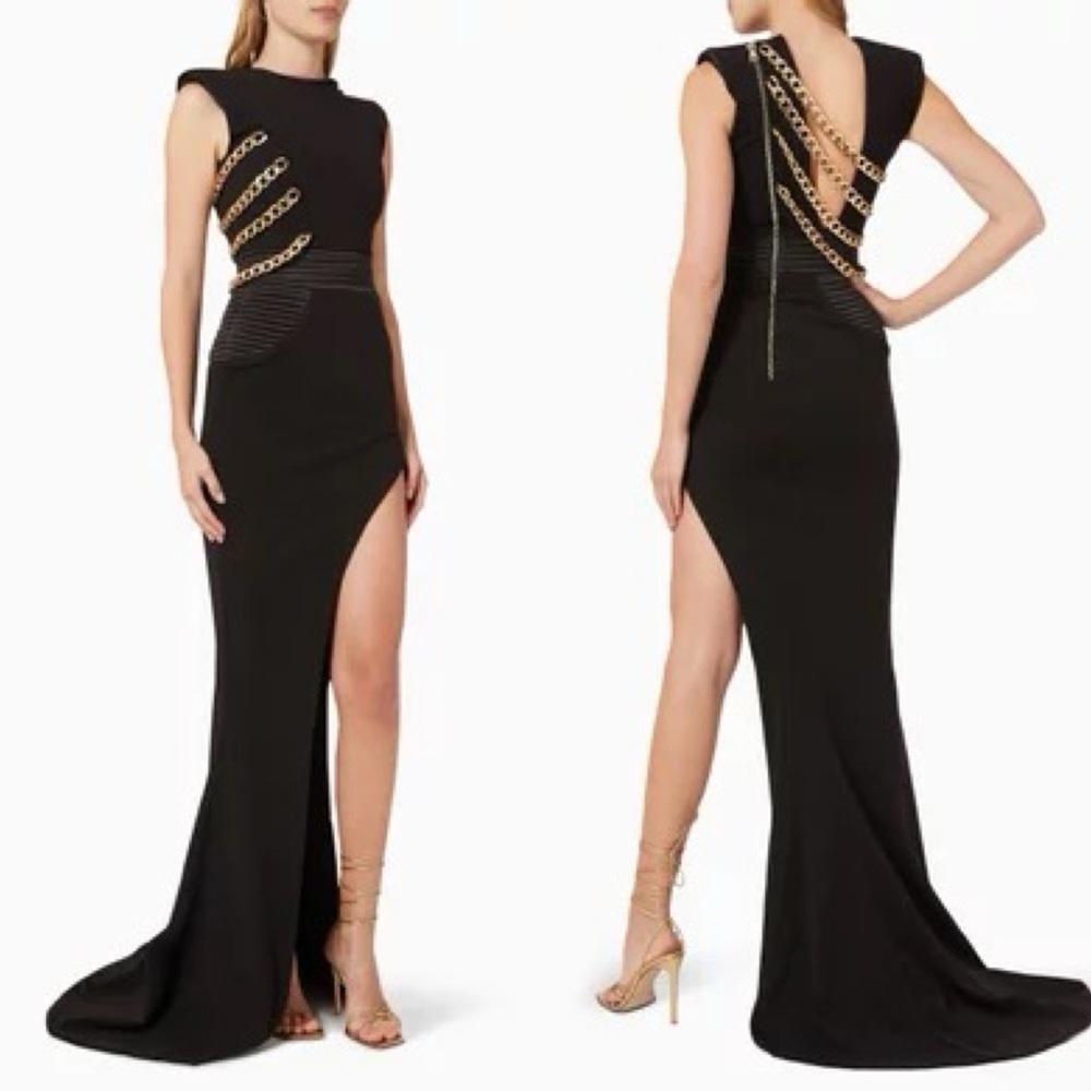 Zhivago Black and Gold Prom Dress - Picture 2 of 10